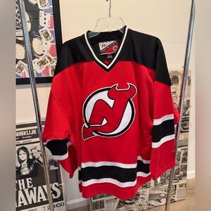 Pro Player Men’s Red and Black Hockey Jersey with White Accents